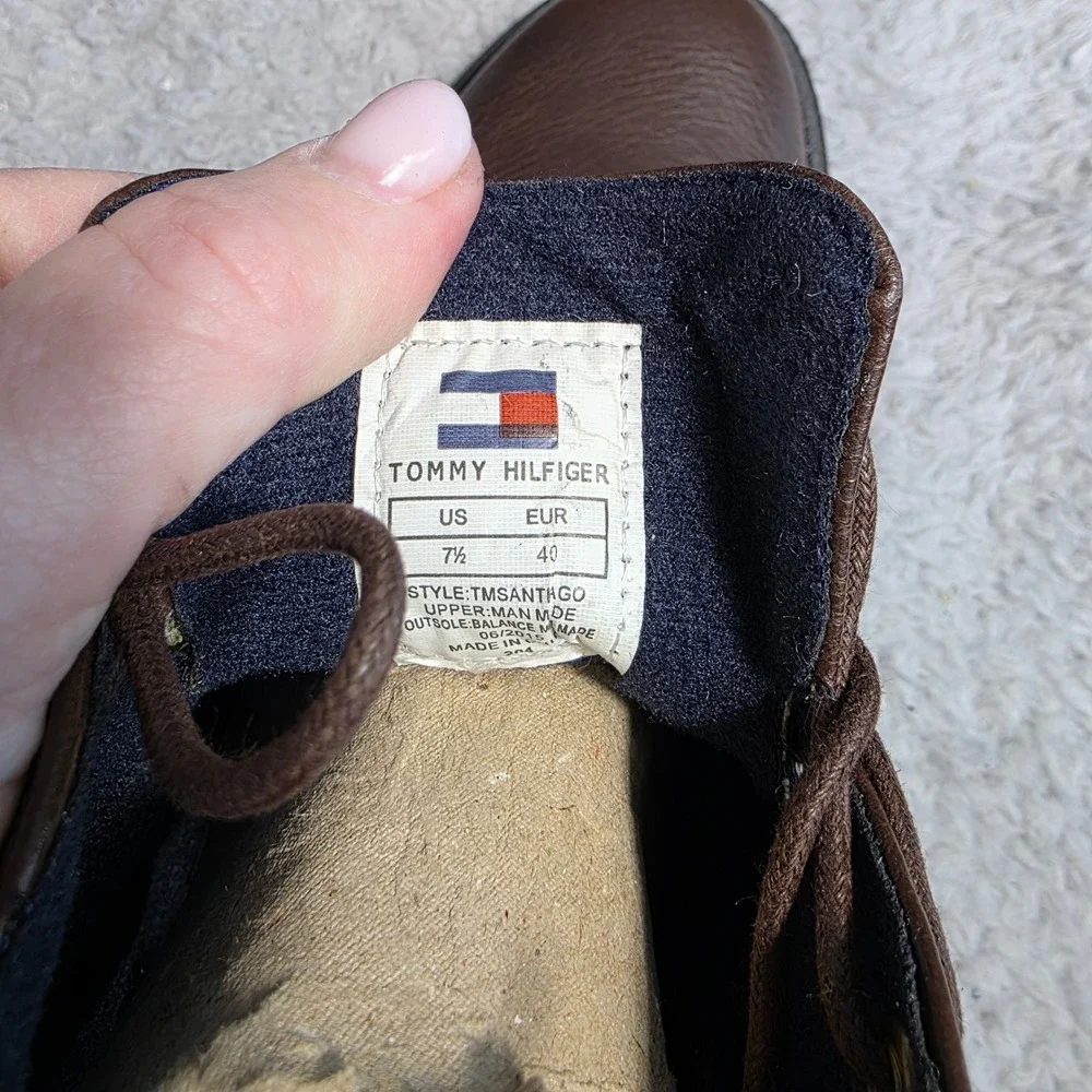 Tommy Hilfiger Santiago Mens 7.5 Brown‎ Cap Toe Dress Chukka Boots Lace up NIB